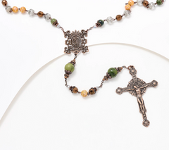 Connemara Marble Mother's Love Bronzetone Rosary