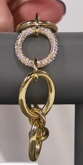 Roberto by RFM "Mama" Pav Crystal Link Bracelet, 6-3/4"