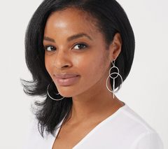 Joan Rivers Set of 2 Large Triple Drop Circle Hoops