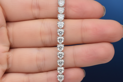 Absolute Sterling Silver Cubic Zirconia Heart-Cut Tennis Bracelet, 6"
