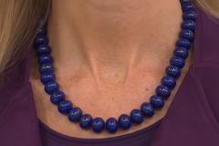 Rarities Sterling Silver GoldPlated Lapis Rondelle Beaded Necklace, 20"