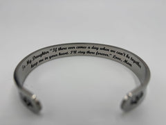 The 37 Bracelet inc. "For my daughter" Stainless Steel Cuff Bracelet, 6-3/4"