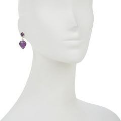 Jay King Sterling Silver Purple Stichtite Drop Earrings.