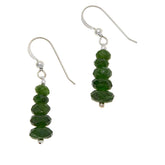 Jay King Sterling Silver Chrome Diopside Bead Drop Earrings, 1-7/16"
