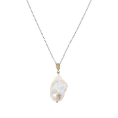 Gems By Michael Sterling Silver Baroque Pearl Pendant Necklace, 18"