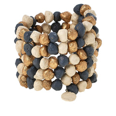 HSN Floreia Seed Coil Black Bead Bracelet