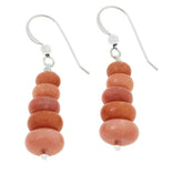 Jay King Sterling Silver Peach Parfait Calcite Rondelle Drop Earrings, 1"
