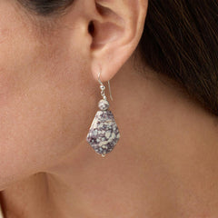 Jay King Sterling Silver Indian Blanket Jasper Drop Earrings, 1"