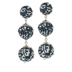 R.J. Graziano “Social Style” Seed Bead Ball Drop Earrings – Black