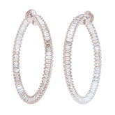 Made by Malyia 14K White Gold 1CTW Diamond Hoop Earrings