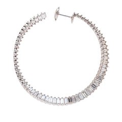 Made by Malyia 14K White Gold 1CTW Diamond Hoop Earrings