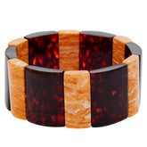Jay King Brown Amber and Orange Spiny Oyster Shell Stretch Bracelet