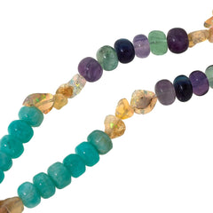 Rarities Sterling Silver Goldclad Multigemstone Beaded Necklace, 30"