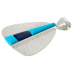 Jay King Sterling Silver Turquoise Campitos & Lapis Pendant.