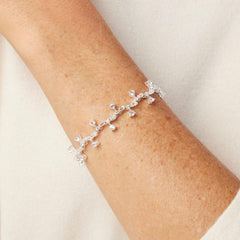 Herkimer Mines Silvertone Quartz Drop Tennis Bracelet, 7-1/4"