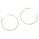 Kwan Collections White Cultured Freshwater Pearl Hoop Earrings