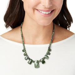 Jay King Sterling Silver Chrome Diopside Station Necklace, 18"