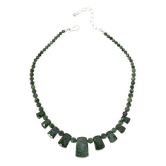Jay King Sterling Silver Chrome Diopside Station Necklace, 18"