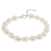 Kalifano Sterling Silver Cultured Freshwater Pearl Bracelet, 7-3/4"