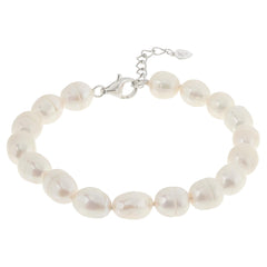 Kalifano Sterling Silver Cultured Freshwater Pearl Bracelet, 7-3/4"