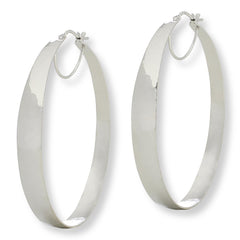 Bellezza Bronze Medium Tapered Hammered Hoop Earrings