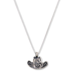 Chaco Canyon Sterling Silver Stamped Cowboy Hat Necklace, 18"
