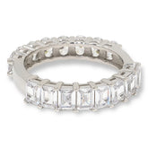 Absolute Sterling Silver 1/2 & 1/2 Comfort Band Eternity Ring, Size 10
