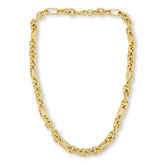 Bellezza Bronze Hammered & Polished Oval /Paperclip Chain Necklace, 20"