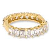 Absolute Sterling Silver Goldtone 1/2 &1/2 Comfort Band Eternity Ring, Size 8