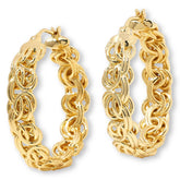 Bellezza Bronze Byzantine Link Hoop Earrings