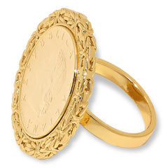 Bellezza Bronze 20 Lira Coin Byzantine Frame Ring, Size 8