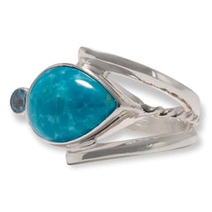 Jay King Sterling Silver Sonoran Turquoise & Blue Topaz Ring, Size 6