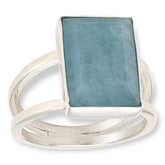 Jay King Sterling Silver Aquamarine Rectangular Ring, Size 7