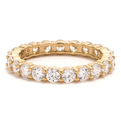 Absolute Sterling Silver Goldclad 3mm Round Eternity Ring, Size 8