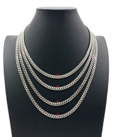 Duhaas Sterling Silver 925 Rhodium Plated Cuban Link Chain