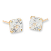 Absolute 10K Gold 4ctw 100-Facet Princess Stud Earrings