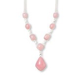 Jay King Sterling Silver Peruvian Pink Opal Station Drop Necklace, 18"
