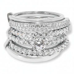 Absolute Sterling Silver Connected 6-Band Stack Ring, Size 7
