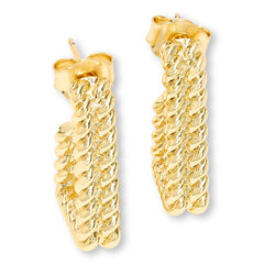 Bellezza Bronze Double-Row Rope-Textured Hoop Earrings