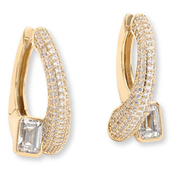 Absolute 9.17ctw Emerald-Cut Stone Bypass Earrings