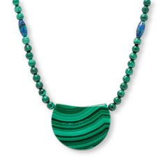 Jay King Sterling Silver Reversible Malachite &Azurite Necklace