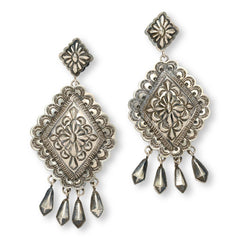 Chaco Canyon Triangular Sterling Silver Handcrafted Drop Earrings