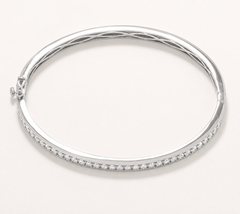 Fire Light Lab Grown Diamond 1.40ct Tennis Bangle, Sterling Silver, 7-1/4"