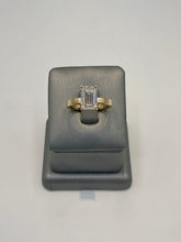 99957 (L-2257) - 14k Yellow Gold 3.07CTTW Lab diamond Emerald Solitaire ring E-VS1 ($6995)