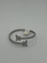 10K Yellow Gold Diamond Butterfly Bangle Micro Pave Style