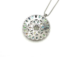 Amena K Sterling Silver Abalone Pendant with 32" Chain, HSN