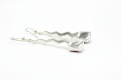 Jay King Sterling Silver Ruby Zigzag Earrings