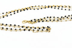 Bellezza Black Spinel and Bronze Bead 4Row 18-3/4" Necklace