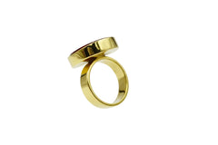 Soko Disc Gold tone Ring, Size 6