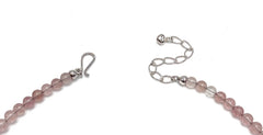 Jay King Pink Strawberry Quartz Sterling Silver Beaded Necklace 18"